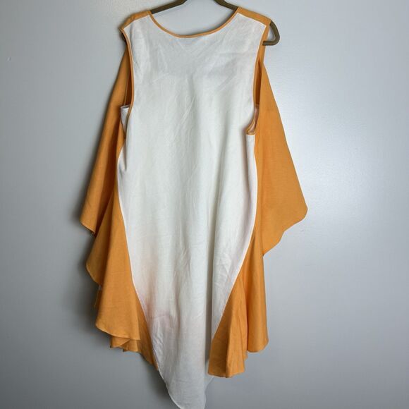 Ashley Stewart 2 Piece Linen Blend Dress White And Orange Womens Size 22 - Picture 10 of 13